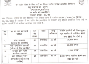 One Stop Center Khagaria Recruitment 2024