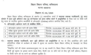 Bihar Vidhan Parishad Sachivalaya Various Post Recruitment 2024