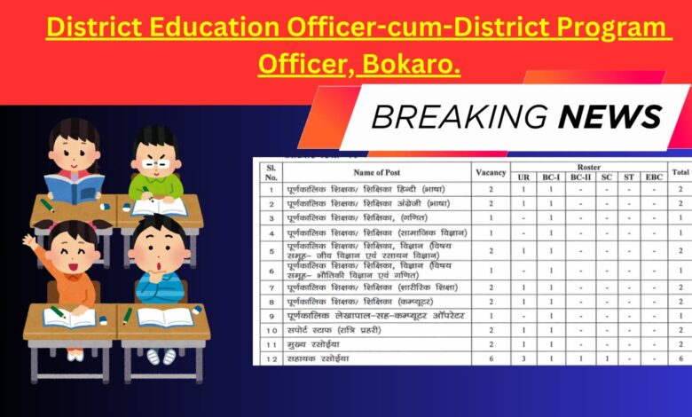 DSE Office Bokaro Teacher,Cook,Watchman Recruitment 2024