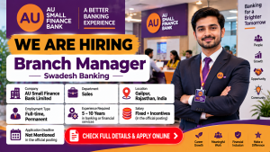 AU Bank Branch Manager Recruitment Poster