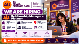AU Bank Relationship Manager Hiring Banner