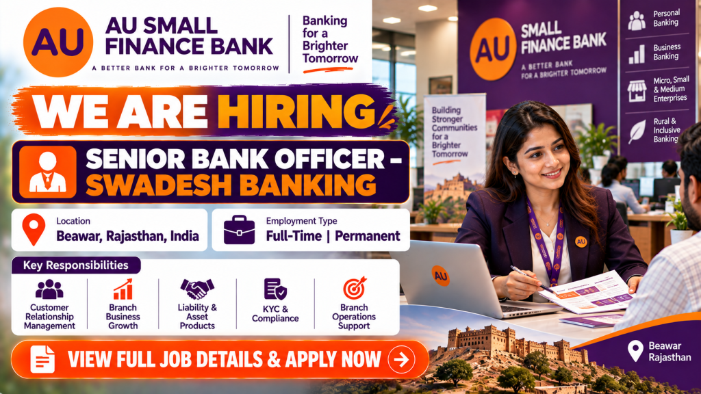 AU Small Finance Bank Hiring Poster