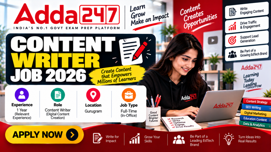 Adda247 Content Writer Job Banner