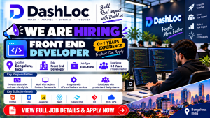 DashLoc Front End Developer Hiring Banner