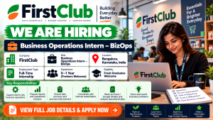 FirstClub Business Operations Internship Hiring Poster