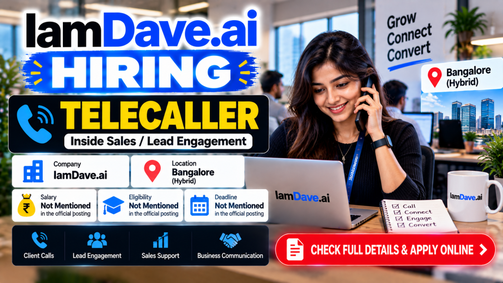 IamDave.ai Telecaller Hiring in Bangalore