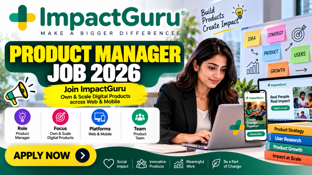 ImpactGuru Product Manager Recruitment Banner