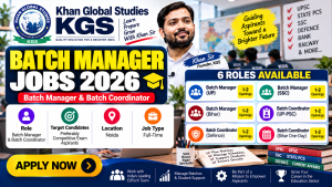 KGS Batch Manager Jobs 2026 Poster