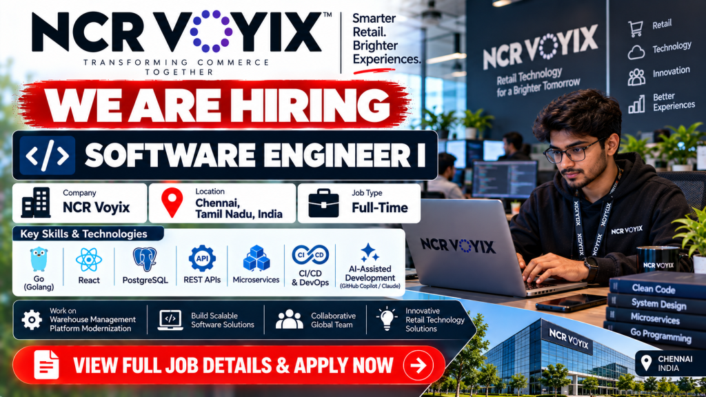 NCR Voyix Software Engineer Recruitment Banner