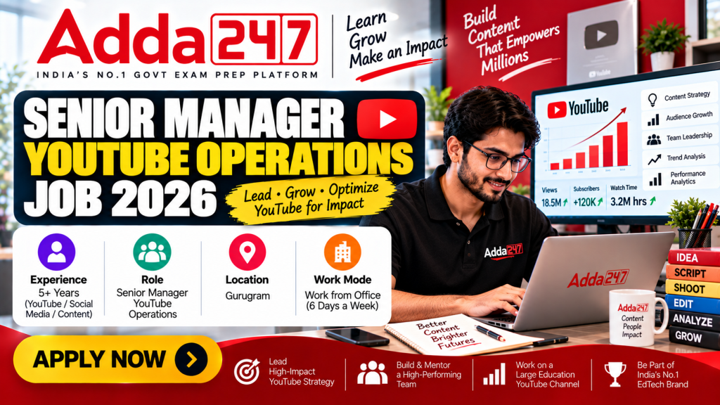Senior Manager YouTube Operations Recruitment Banner
