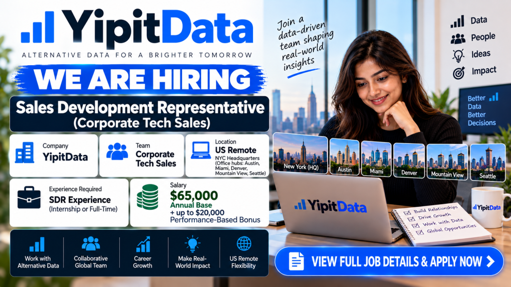 YipitData Sales Development Hiring Banner